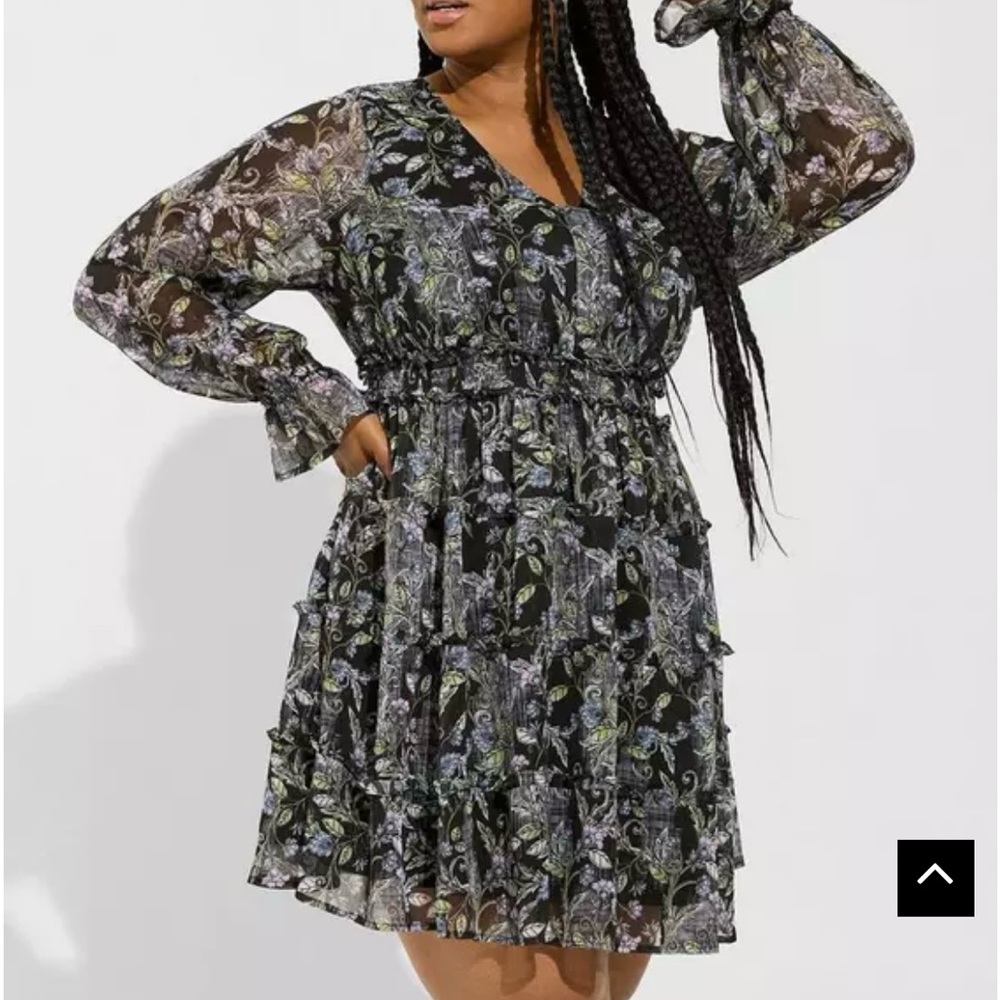 Torrid Mini Lurex Chiffon Tiered Dress